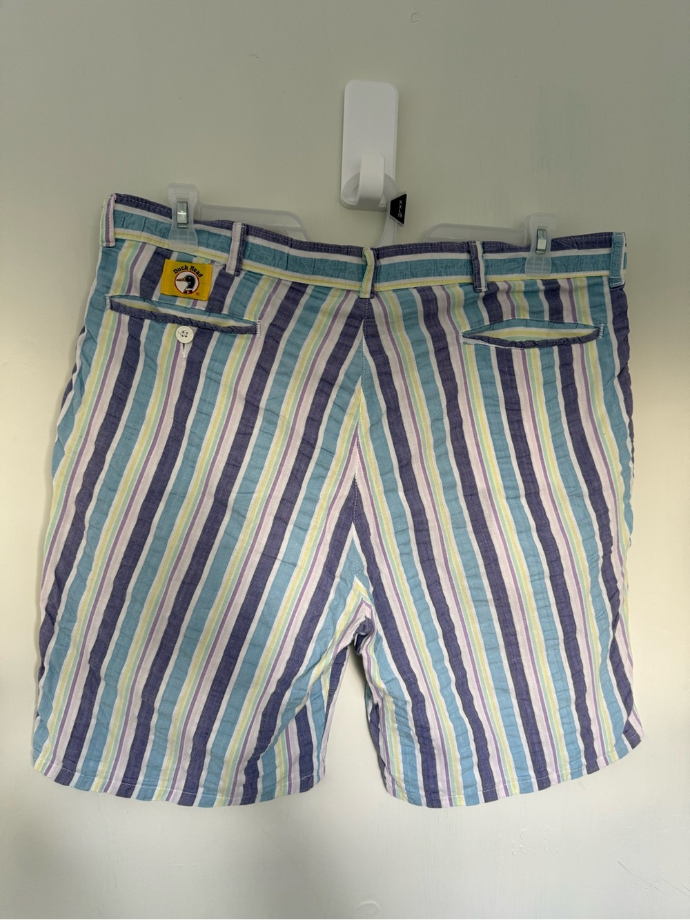 Vintage Duck Head Men's Seersucker Stripe Bermuda Shorts 10" Inseam Pockets